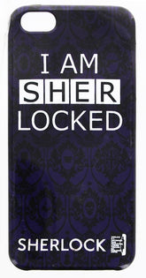 Sherlock iPhone 5 Hard Snap Case: I Am Sher Locked (Purple)