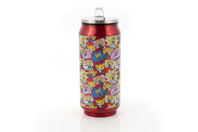 Aggretsuko Pink Power Stainless Steel Travel Can With Lid & Straw
