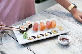 Gudetama Stoneware Sushi Set | Plate | Wasabi Dish | Chopsticks