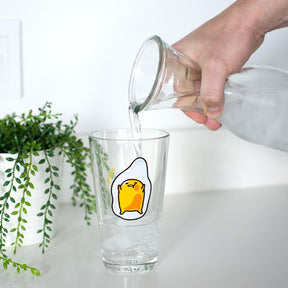 OFFICIAL Gudetama Lazy Egg Glass | Feat. Gudetama Laying Face Up | 16 Oz. Cup