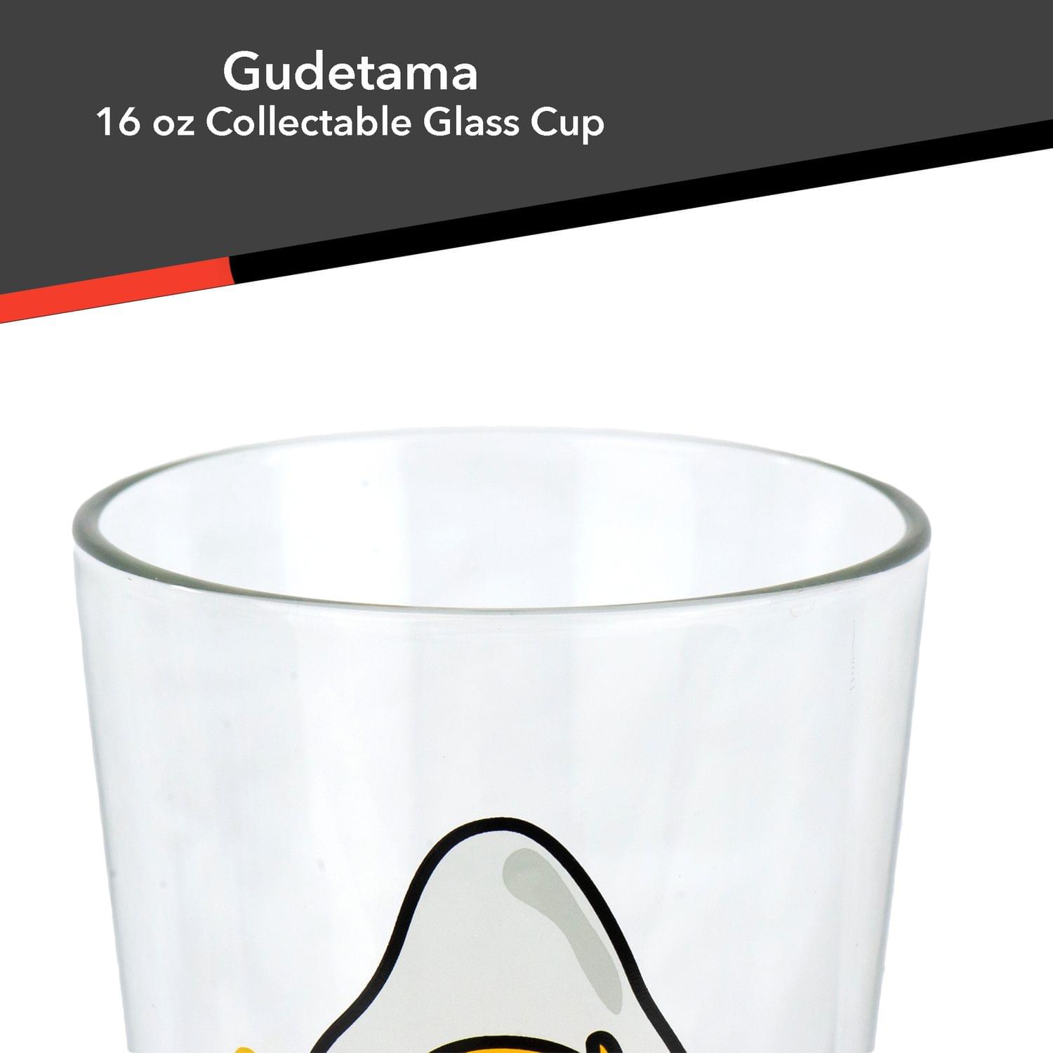 OFFICIAL Gudetama Lazy Egg Glass | Feat. Gudetama Laying Face Down | 16 Oz. Cup