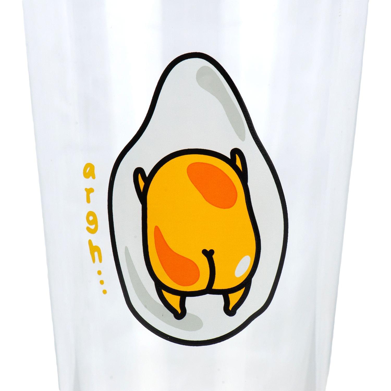 OFFICIAL Gudetama Lazy Egg Glass | Feat. Gudetama Laying Face Down | 16 Oz. Cup