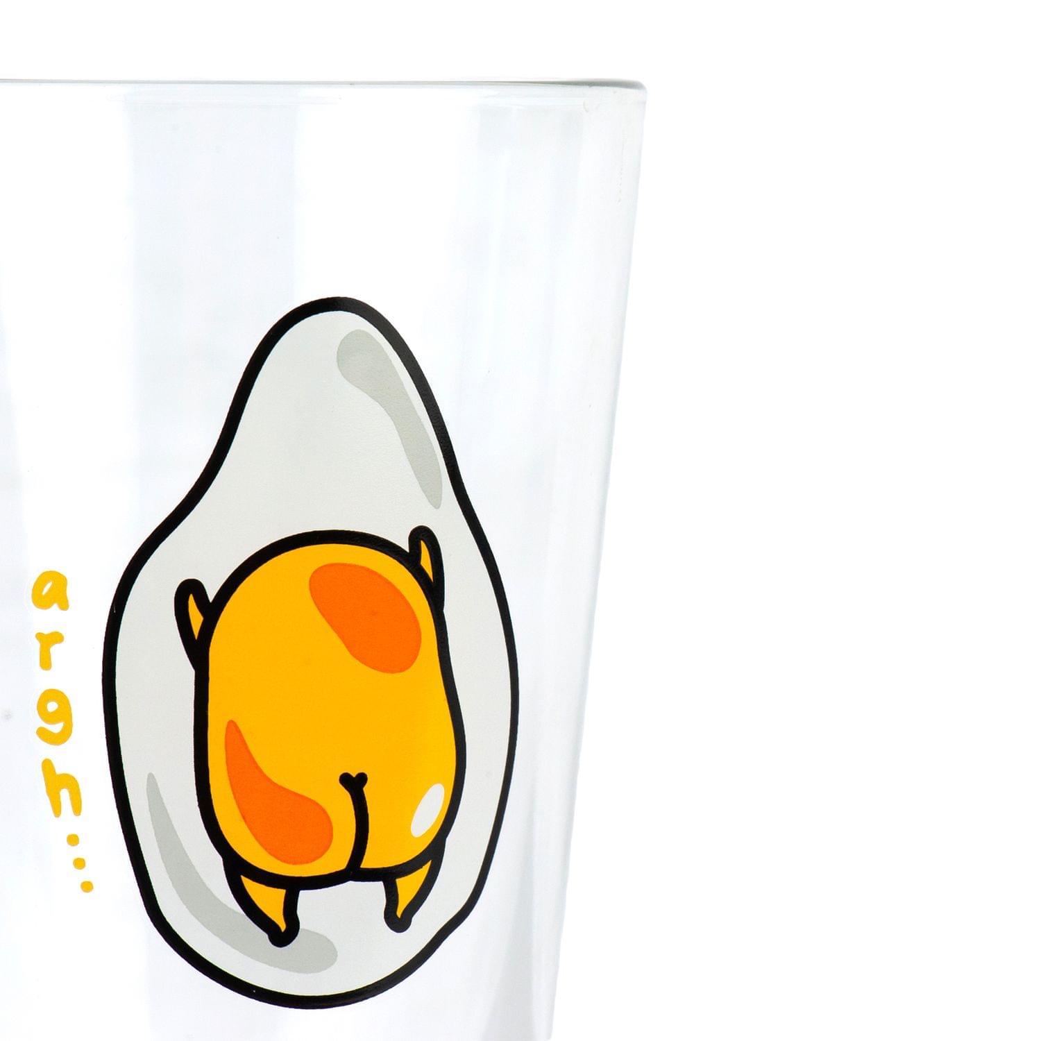OFFICIAL Gudetama Lazy Egg Glass | Feat. Gudetama Laying Face Down | 16 Oz. Cup