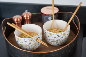 Gudetama 2 Pack 4 inch Ceramic Bowl & Chopstick Set