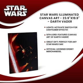 Star Wars Illuminated Canvas Art - 23.9”x19.9” - Darth Vader