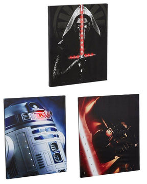 Star Wars 23.9"x19.9" Illuminated Canvas Wall Art, Set of 3