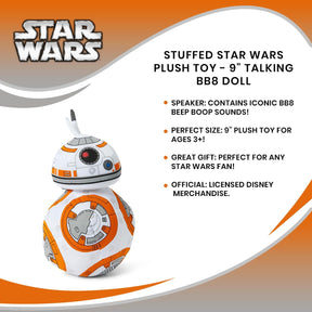 Stuffed Star Wars Plush Toy - 9" Talking BB8 Doll