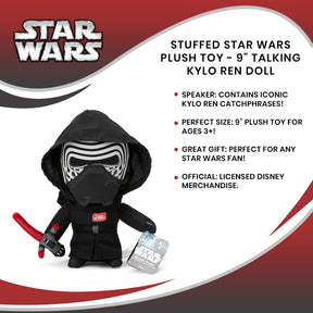 Stuffed Star Wars Plush Toy - 9" Talking Kylo Ren Doll
