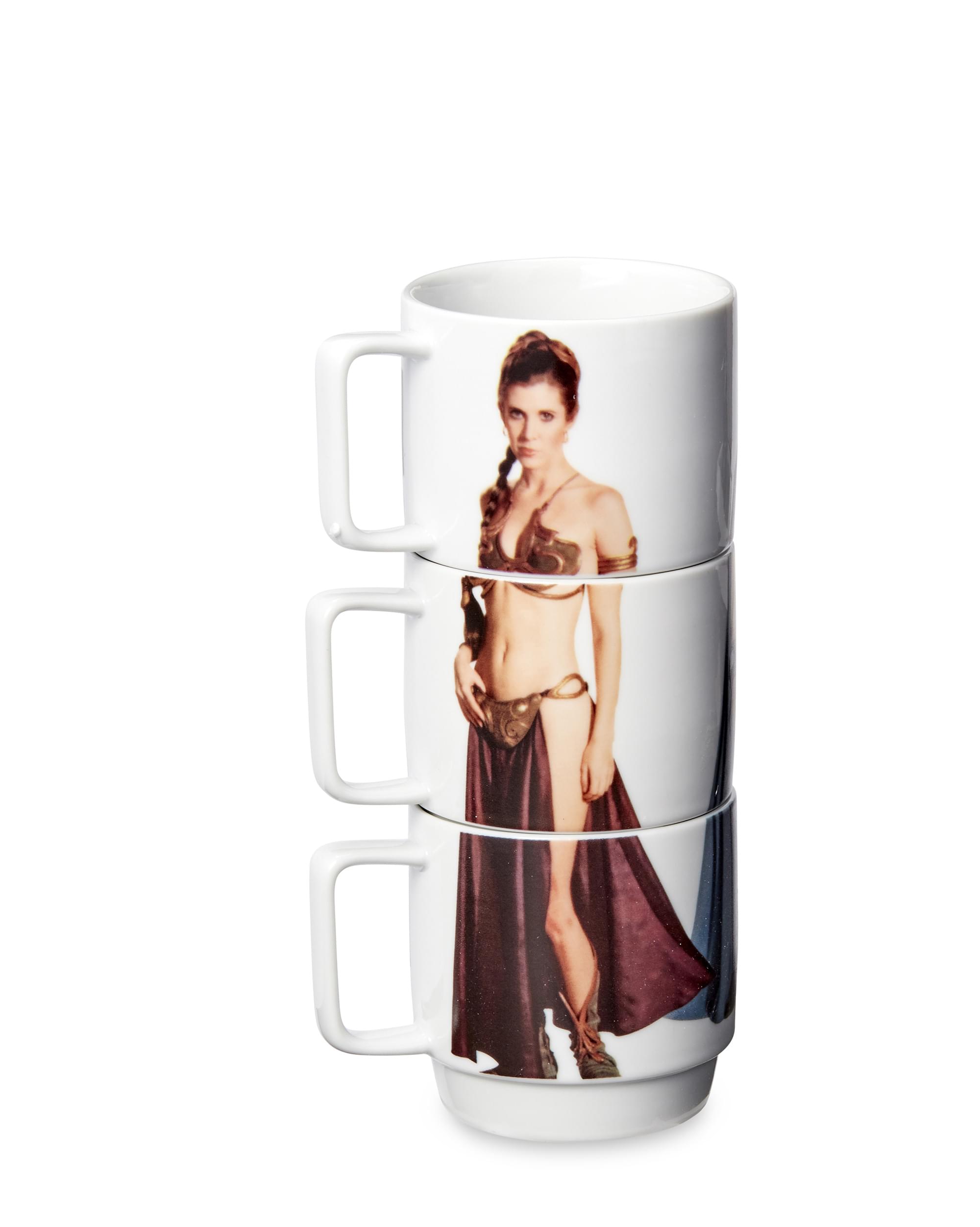 Star Wars 11-Oz Stacking Mugs - Princess Leia, Han Solo in Carbonite, and Lando