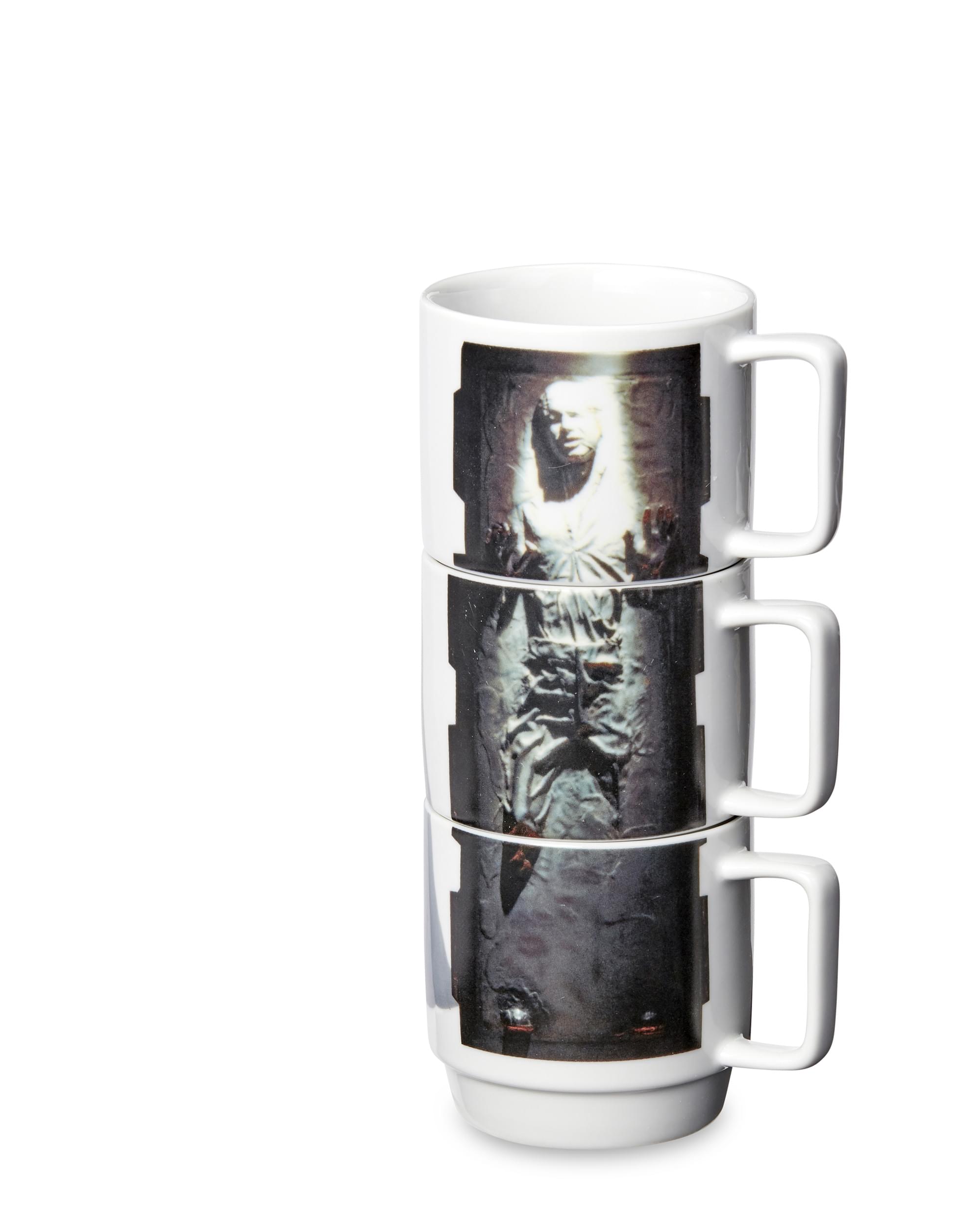Star Wars 11-Oz Stacking Mugs - Princess Leia, Han Solo in Carbonite, and Lando