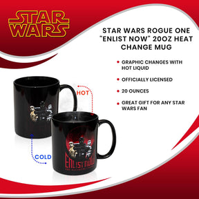 Star Wars Rogue One "Enlist Now" 20oz Heat Change Mug
