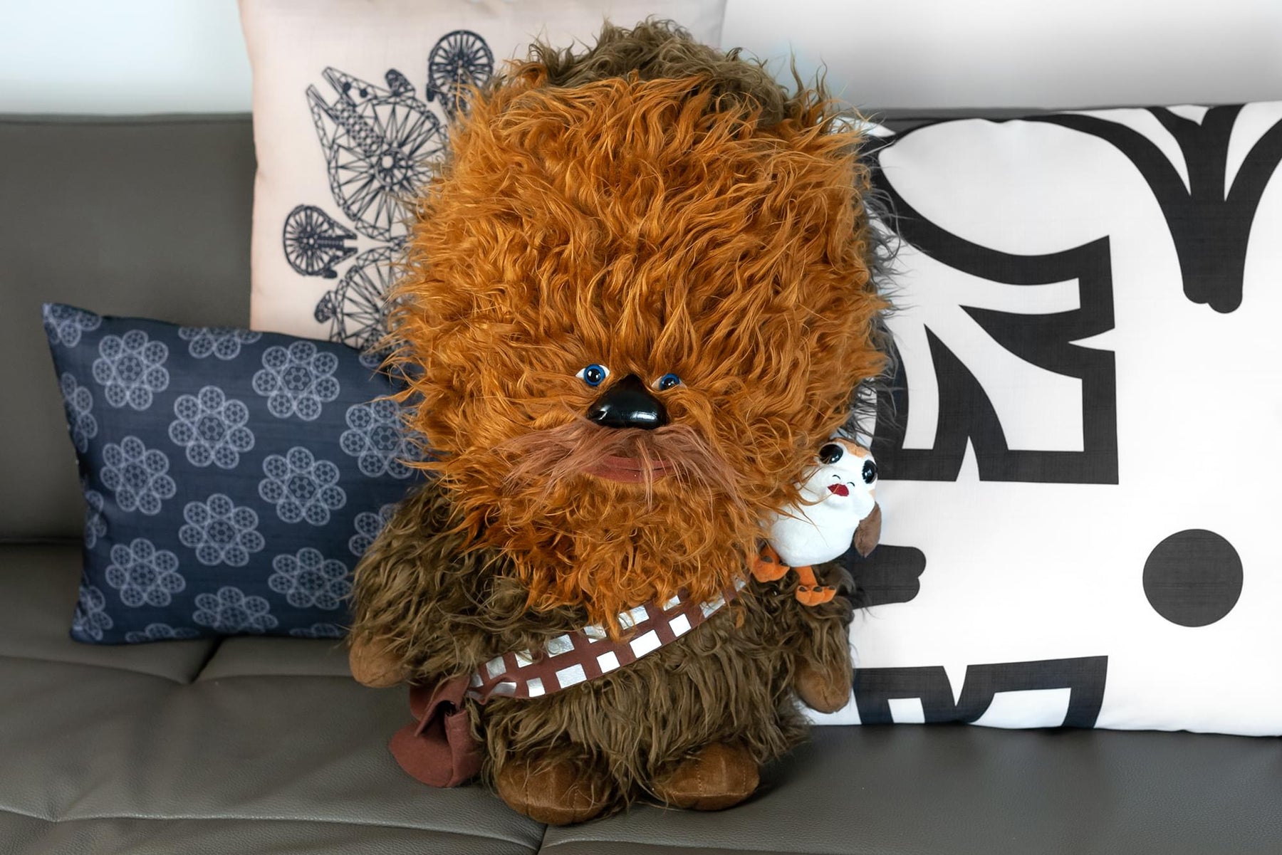 Super-Deformed Star Wars 22” Chewbacca with Porg Talking Plush