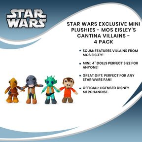 Star Wars Exclusive Mini Plushies - Mos Eisley’s Cantina Villains - 4 Pack