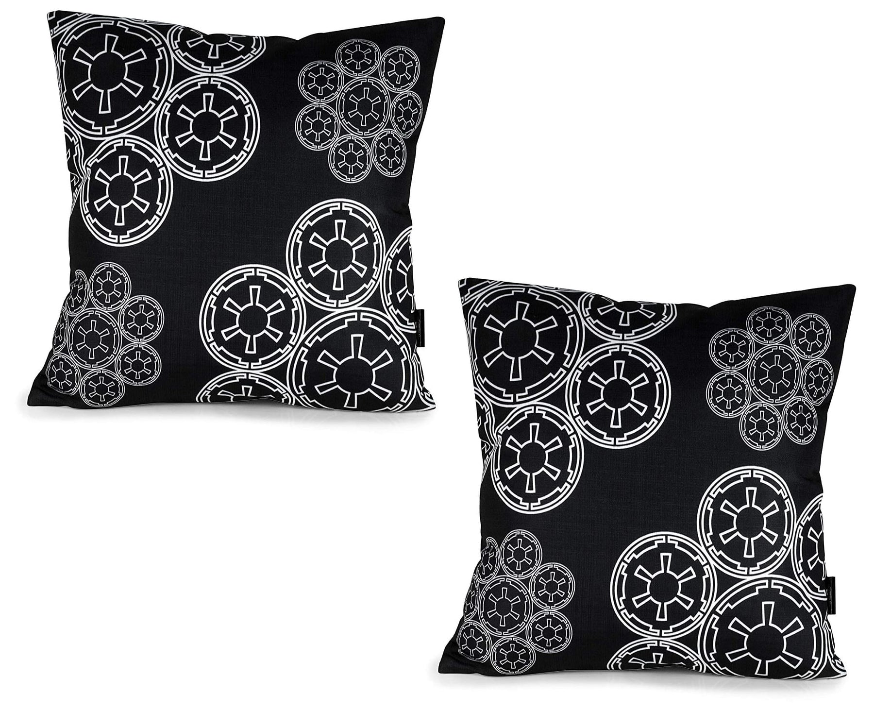 Star Wars Black Throw Pillow | White Imperial Logo | 20 x 20 Inches | Set of 2