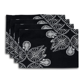 Star Wars White Millennium Falcon Black Outdoor Dining Placemats - Set Of 4
