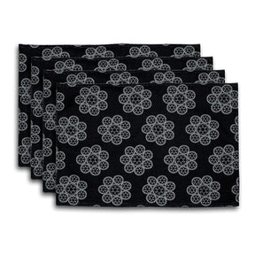 Star Wars White Imperial Logo Black Outdoor Dining Placemats - Set Of 4