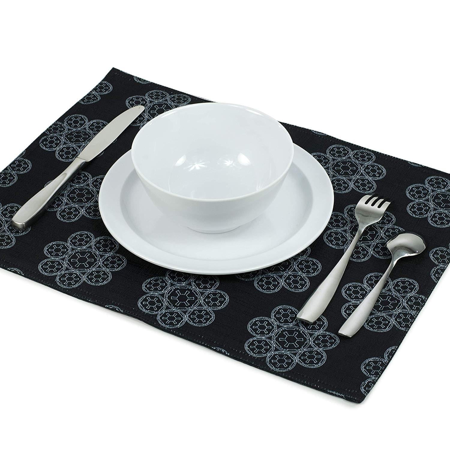 Star Wars White Imperial Logo Black Outdoor Dining Placemats - Set Of 4