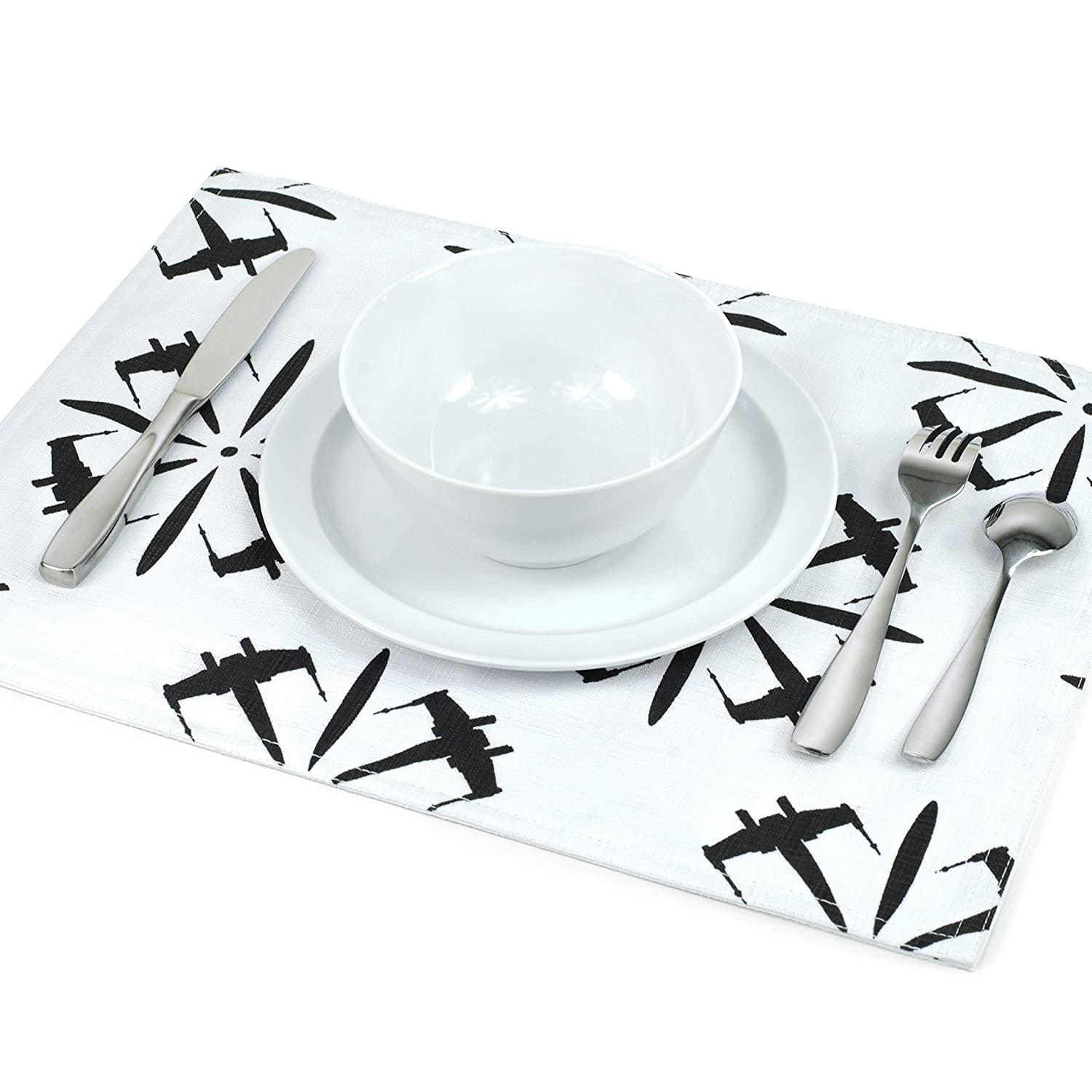 Star Wars Black X-Wing Fighter White Outdoor Dining Placemats - Set Of 4
