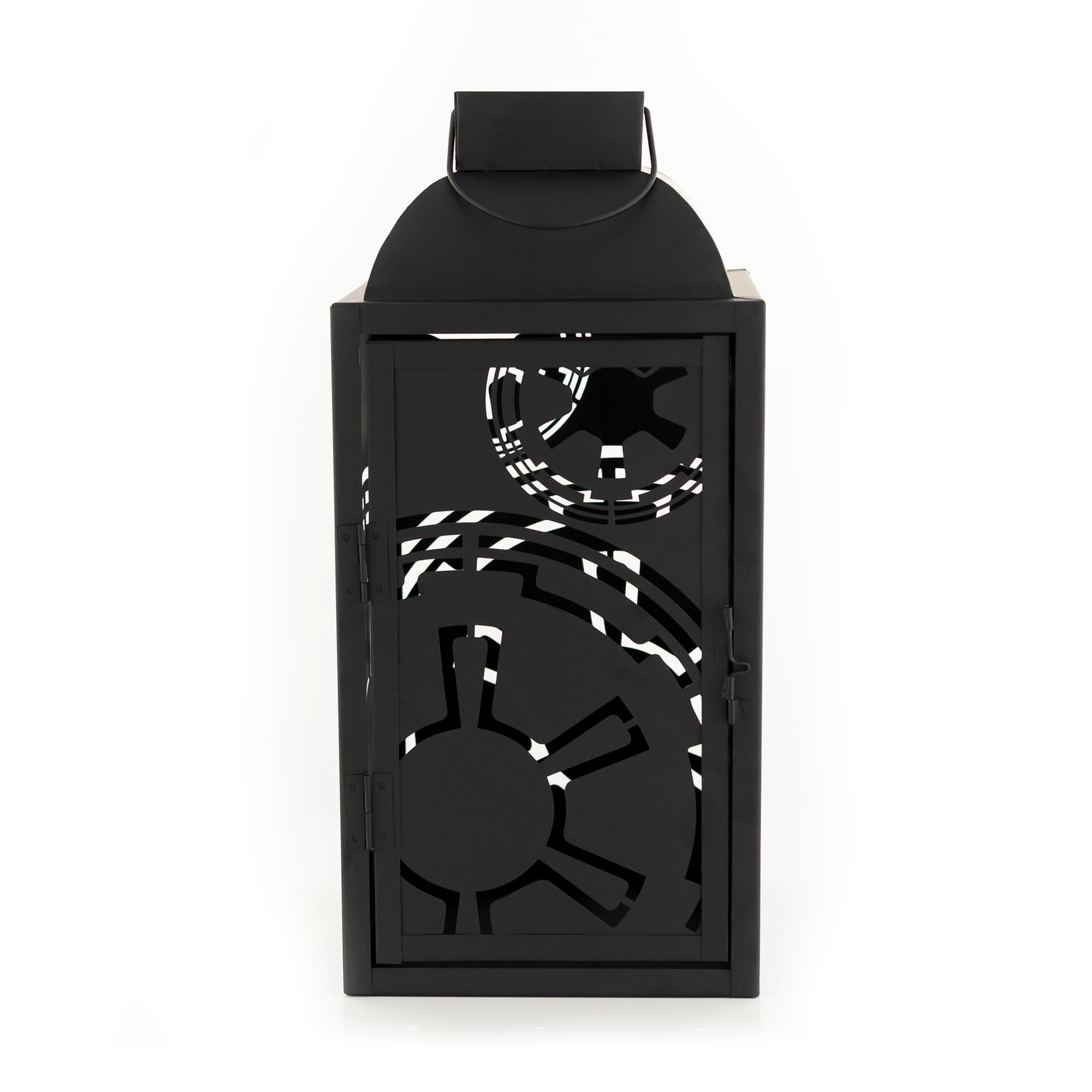 Star Wars Black Stamped Lantern | Empire Imperial Symbol | 14 Inches Tall