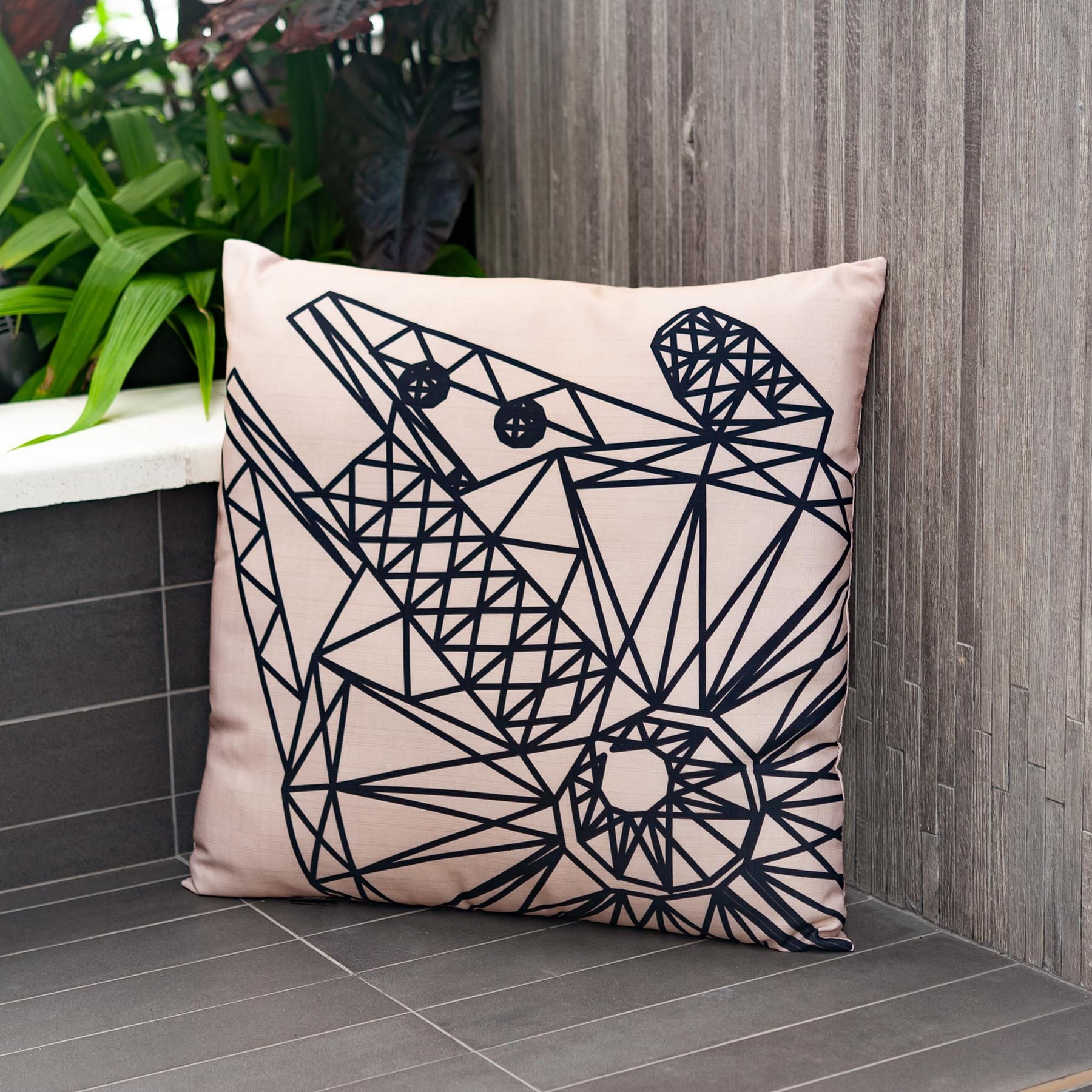 Star Wars Large Throw Pillow | Millennium Falcon Pattern | 25 x 25 Inches