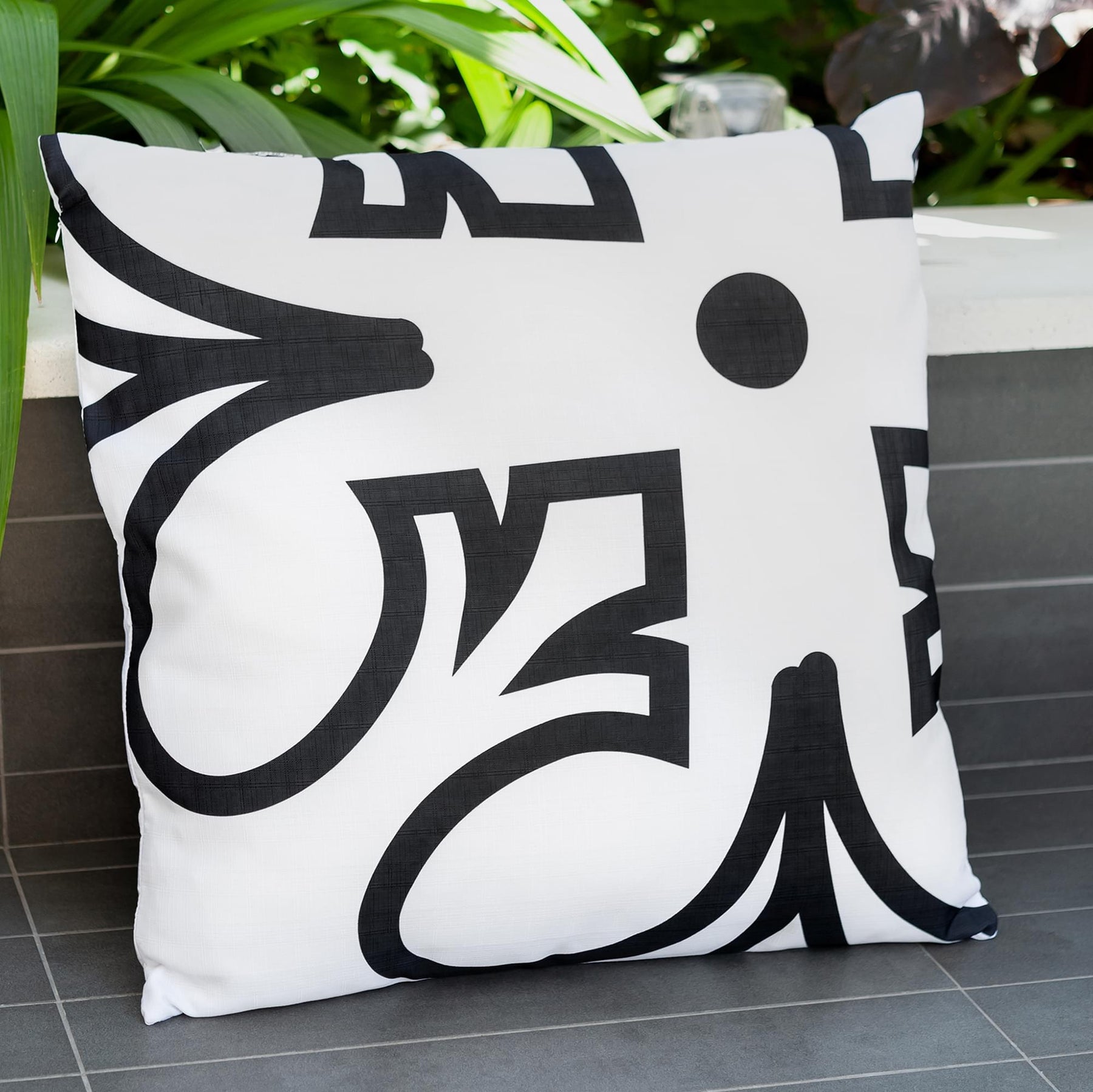 Star Wars White Throw Pillow | Black Rebel Insignia Pattern | 25 x 25 Inches
