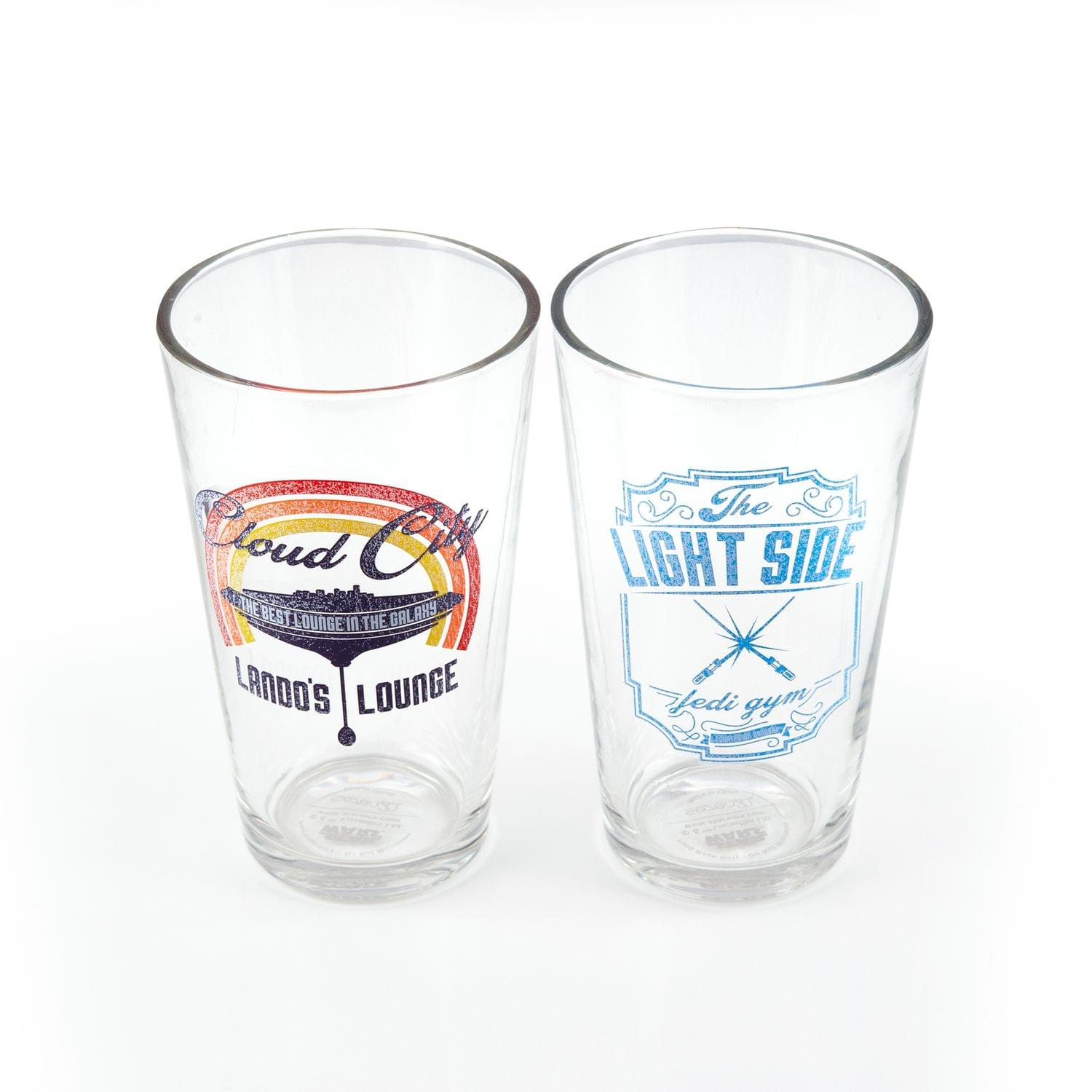 Star Wars Pint Glass Set | Lando's Lounge & Jedi Gym Pint Glasses | Set Of 2