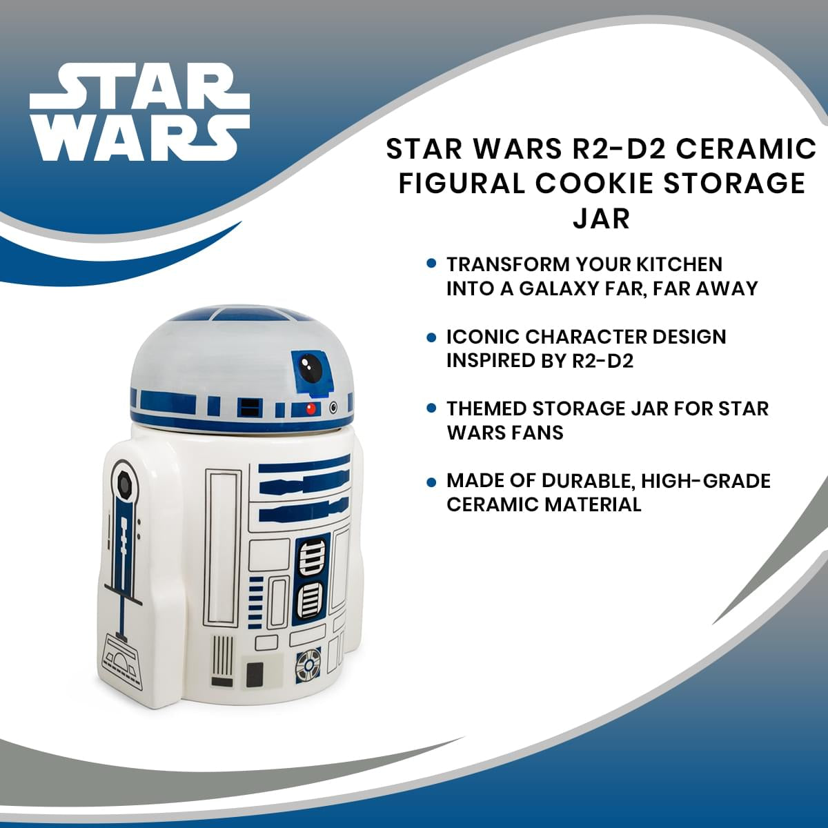 Star Wars R2-D2 8 Inch Ceramic Figural Cookie Storage Jar