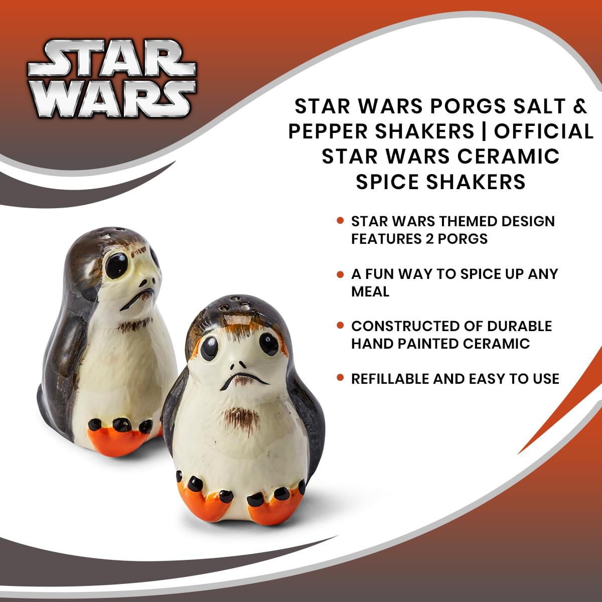 Star Wars Porgs Ceramic Salt & Pepper Shaker Set