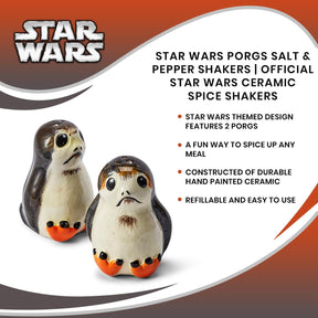 Star Wars Porgs Salt & Pepper Shakers | Official Star Wars Ceramic Spice Shakers