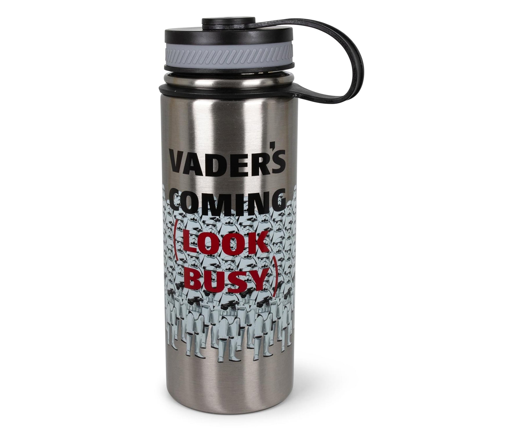 Star Wars Stormtroopers "Vader's Coming, Look Busy" Canteen Water Bottle | Holds 18 Ounces