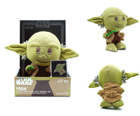 Star Wars Yoda Stylized Plush Character And Enamel Pin | Measures 7 Inches Tall