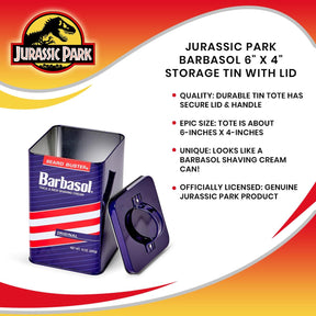 Jurassic Park Barbasol 6" x 4" Storage Tin With Lid