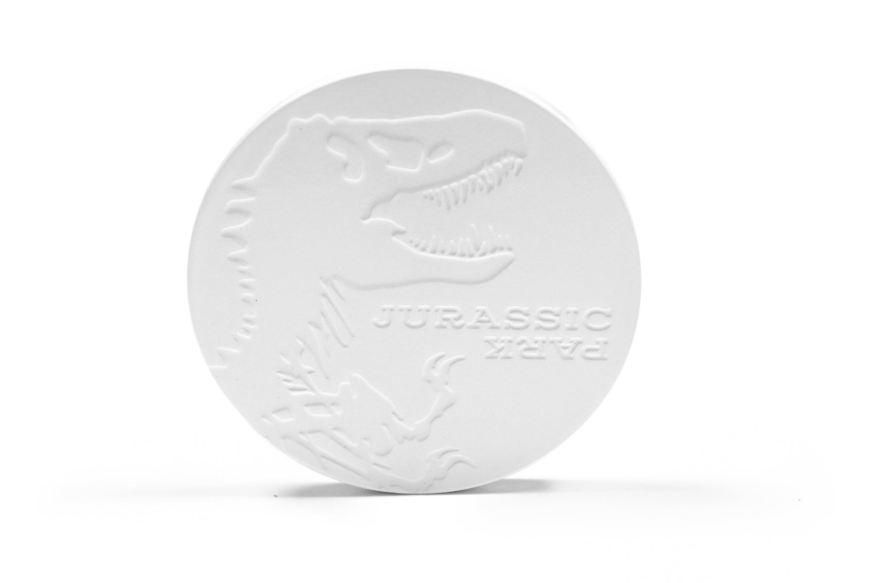 Jurassic Park Tyrannosaurus Rex Logo Heavy Duty Ceramic Coaster | 4 Inches Round