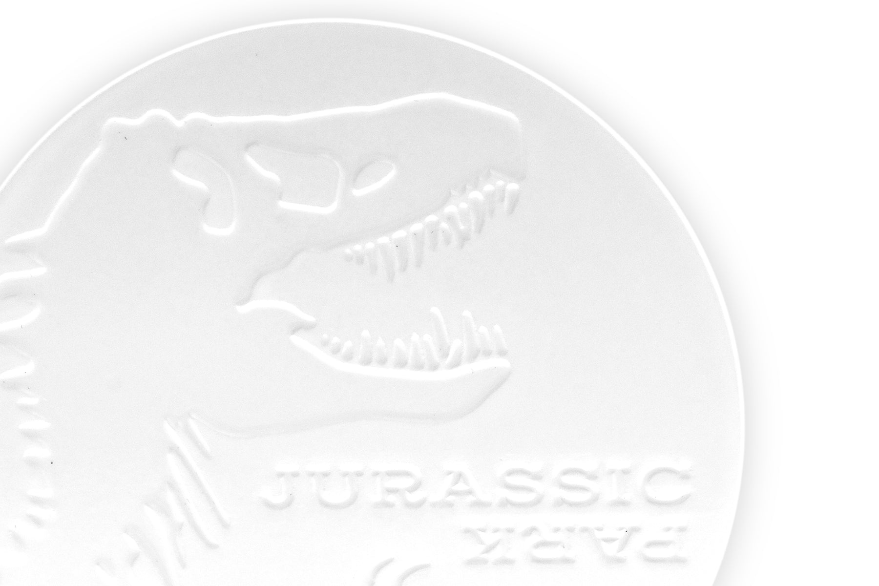 Jurassic Park Tyrannosaurus Rex Logo Heavy Duty Ceramic Coaster | 4 Inches Round