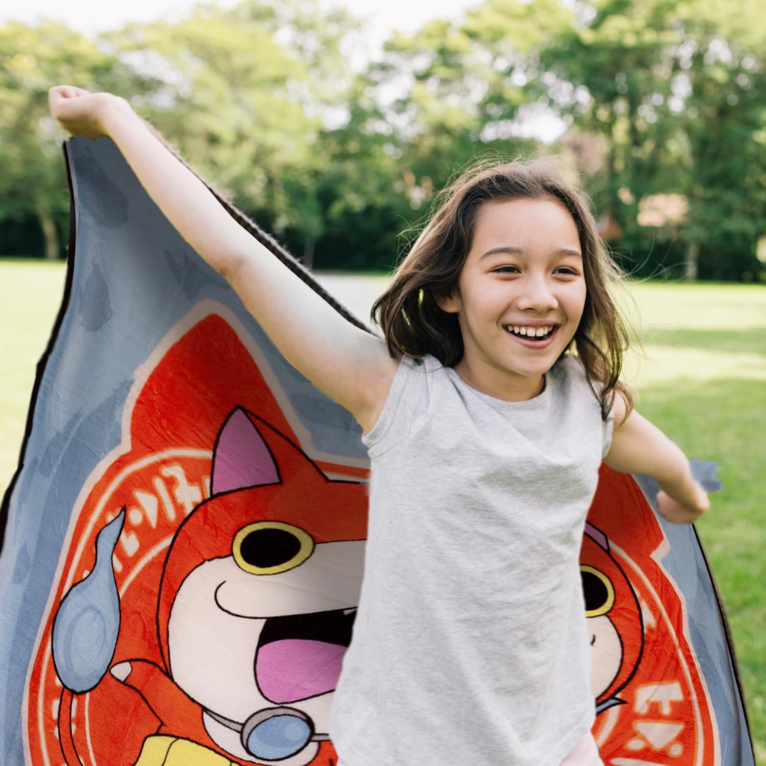 Yo-Kai Watch Jibanyan Lightweight Fleece Throw Blanket | 50 x 60 Inches