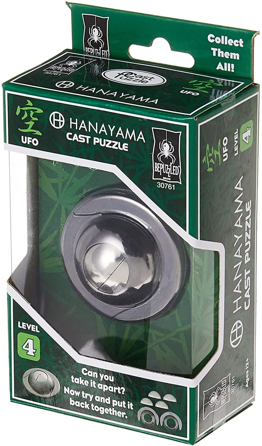 Hanayama Level 4 Cast Metal Brain Teaser Puzzle | UFO