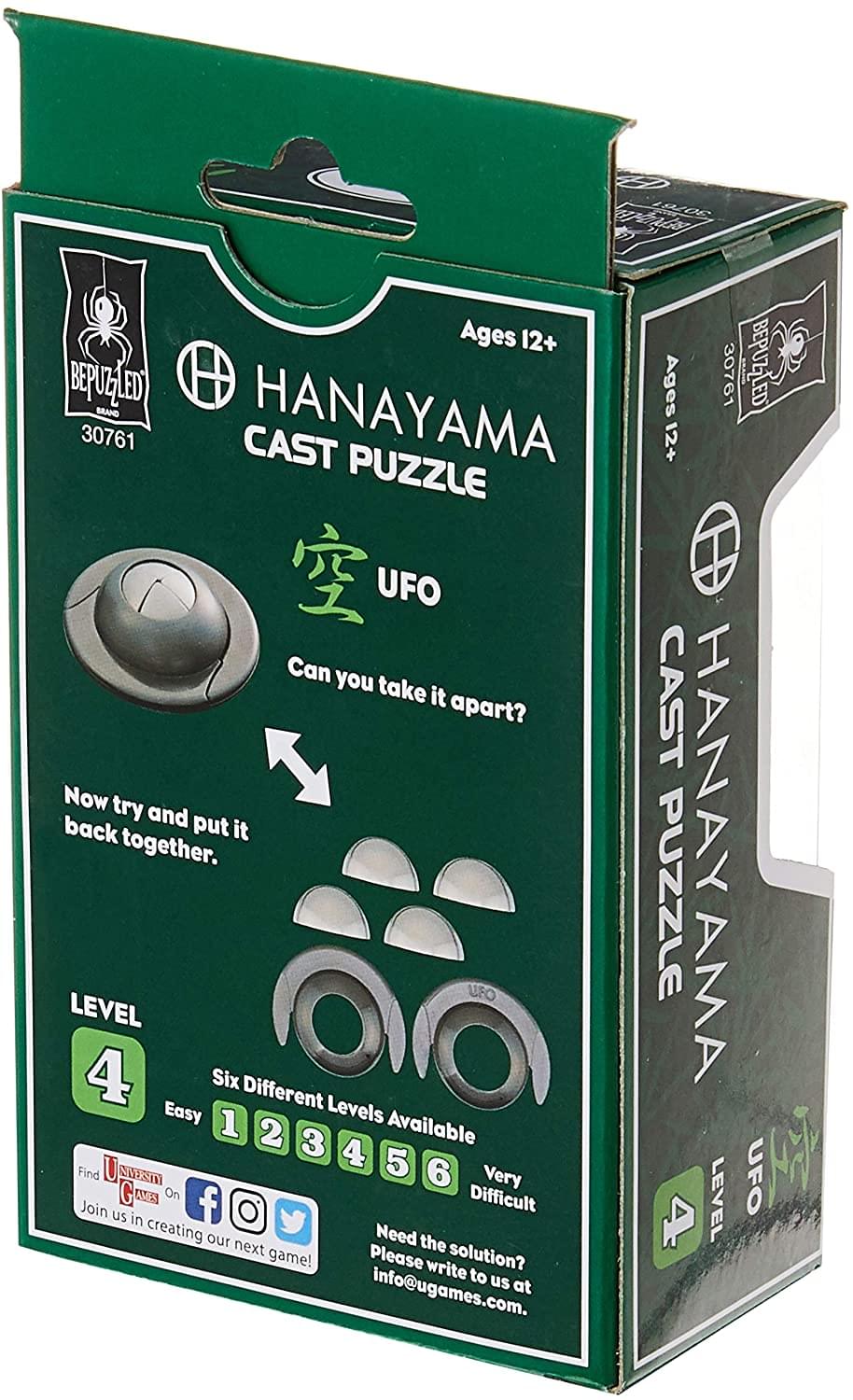 Hanayama Level 4 Cast Metal Brain Teaser Puzzle | UFO
