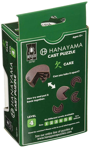 Hanayama Level 4 Cast Metal Brain Teaser Puzzle - Cake
