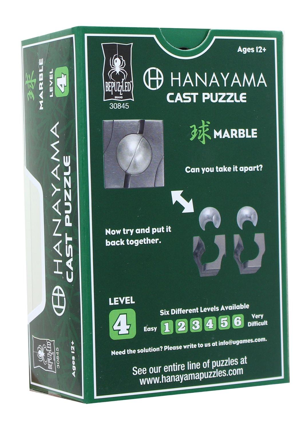 Hanayama Level 4 Cast Metal Brain Teaser Puzzle - Marble