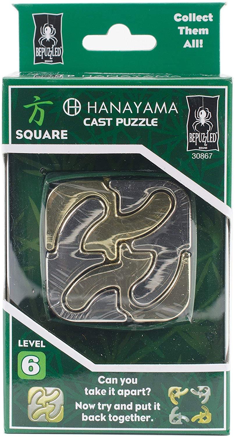 Hanayama Level 6 Cast Metal Brain Teaser Puzzle - Square