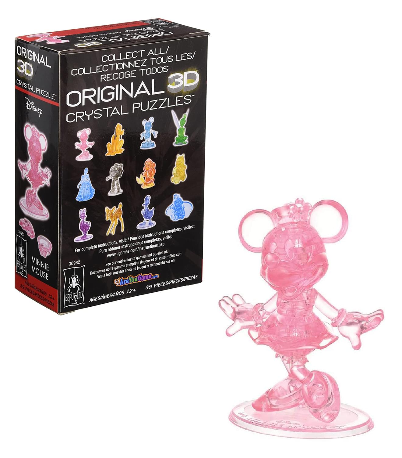 Disney Minnie Mouse 43 Piece 3D Crystal Jigsaw Puzzle Pink Free Sh