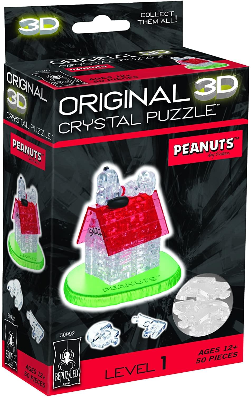 Peanuts Snoopy & Doghouse 50 Piece 3D Crystal Jigsaw Puzzle