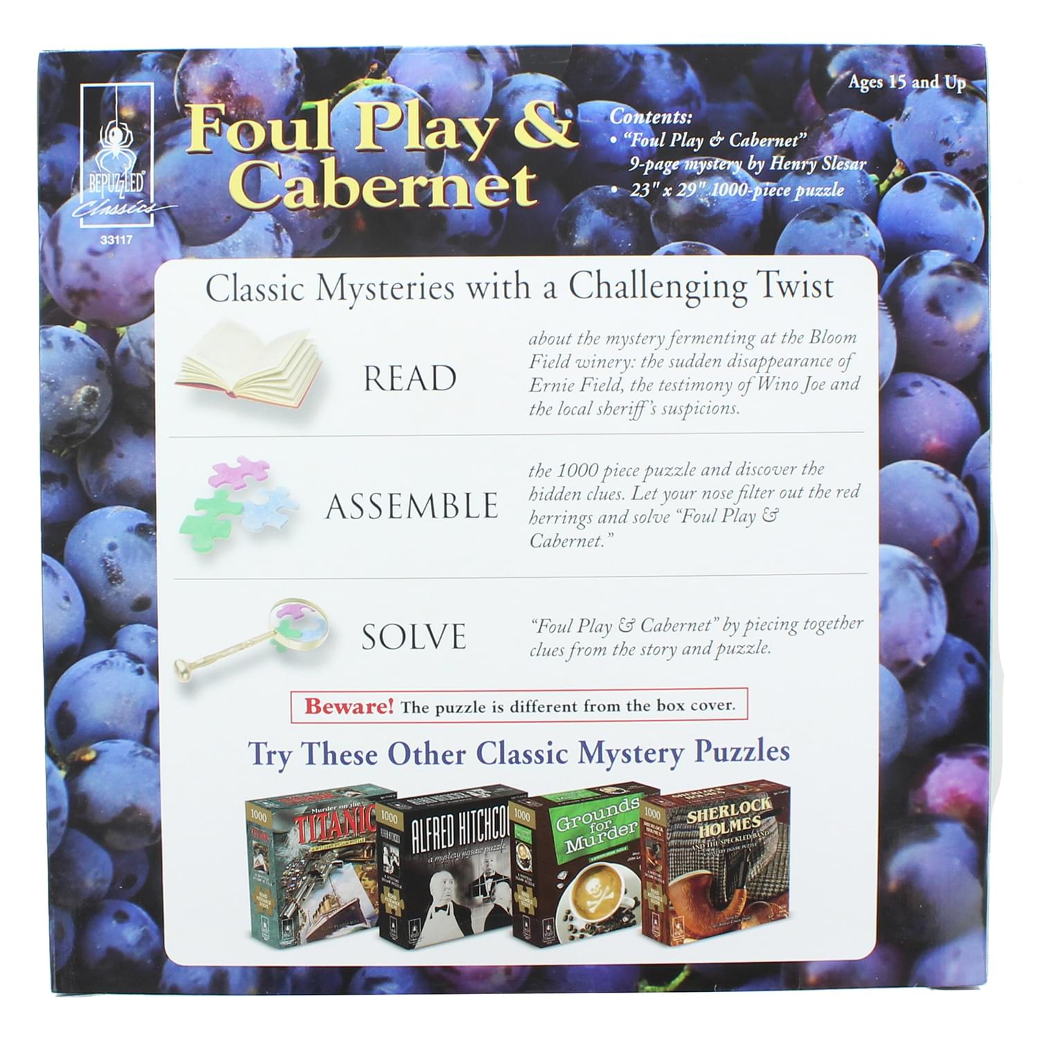 Foul Play & Cabernet 1000 Piece Classic Mystery Jigsaw Puzzle