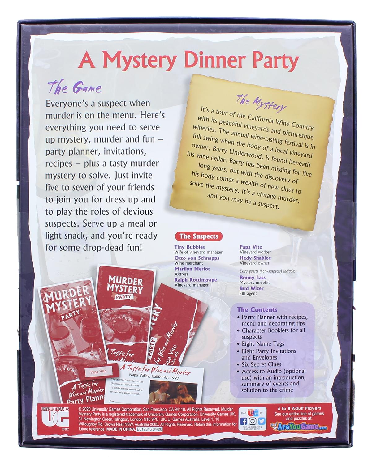 Murder Mystery Adult Party Game | A Taste for Wine and Murder