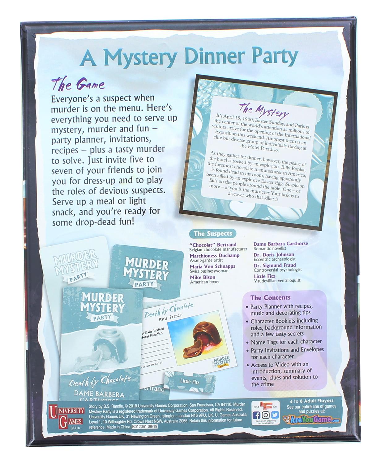 Murder Mystery Adult Party Game | Death By Chocolate