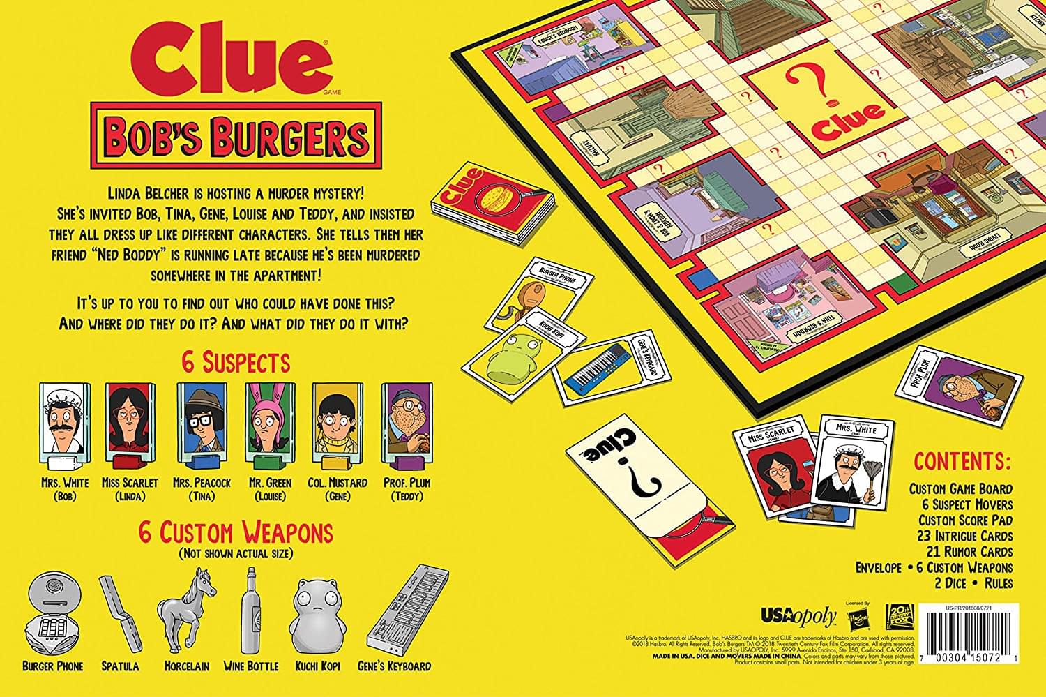 Bob's Burgers Clue Board Game | For 2-6 Players