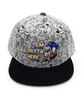 Sonic the Hedgehog I'm Outta Here Adjustable Snapback Hat | One Size