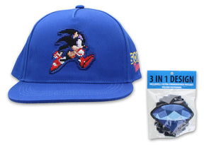 Sonic the Hedgehog 3-In-1 Design Adjustable Baseball Hat | One Size