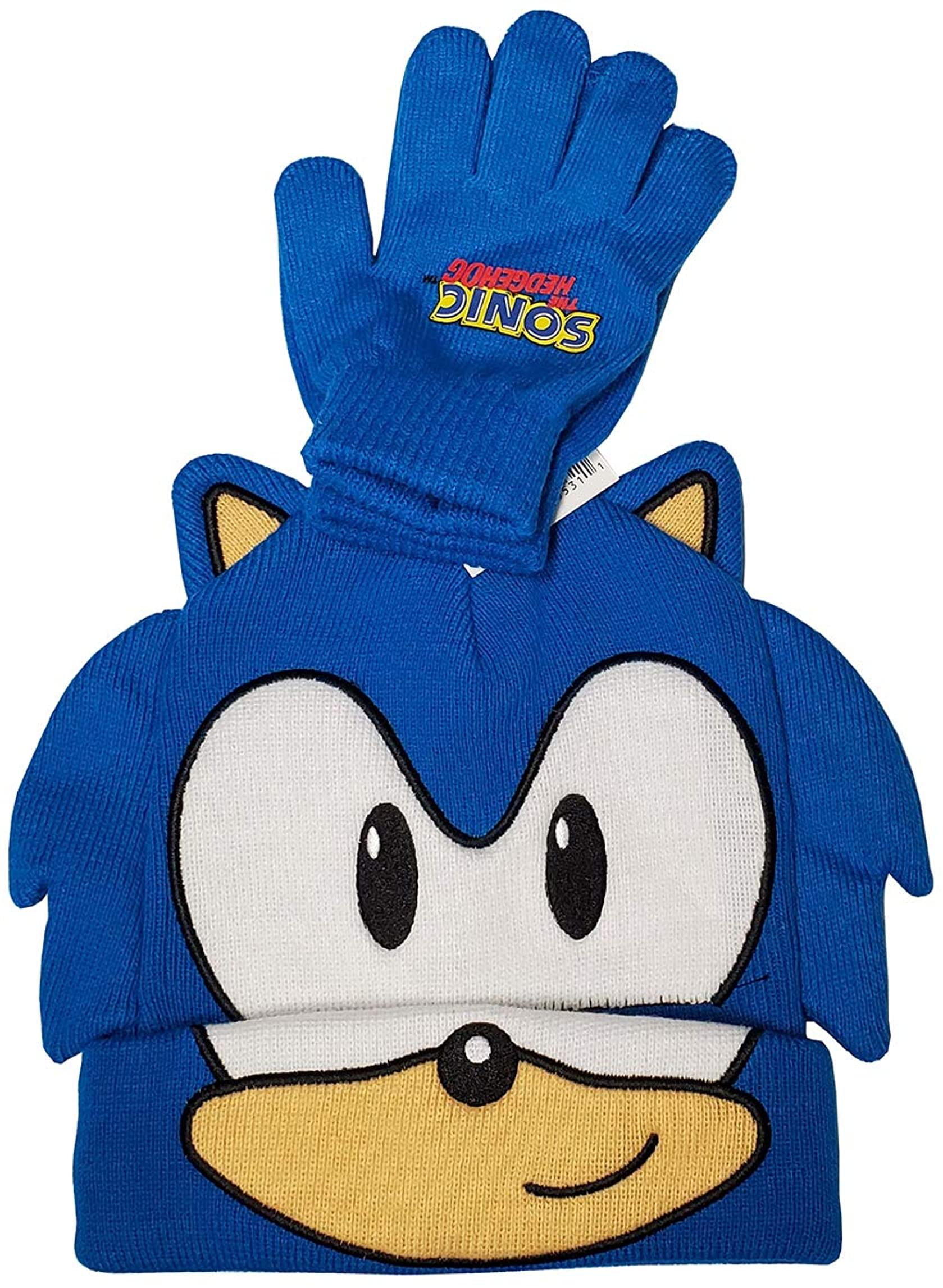 Sonic the Hedgehog Face Winter Beanie and Glove Set