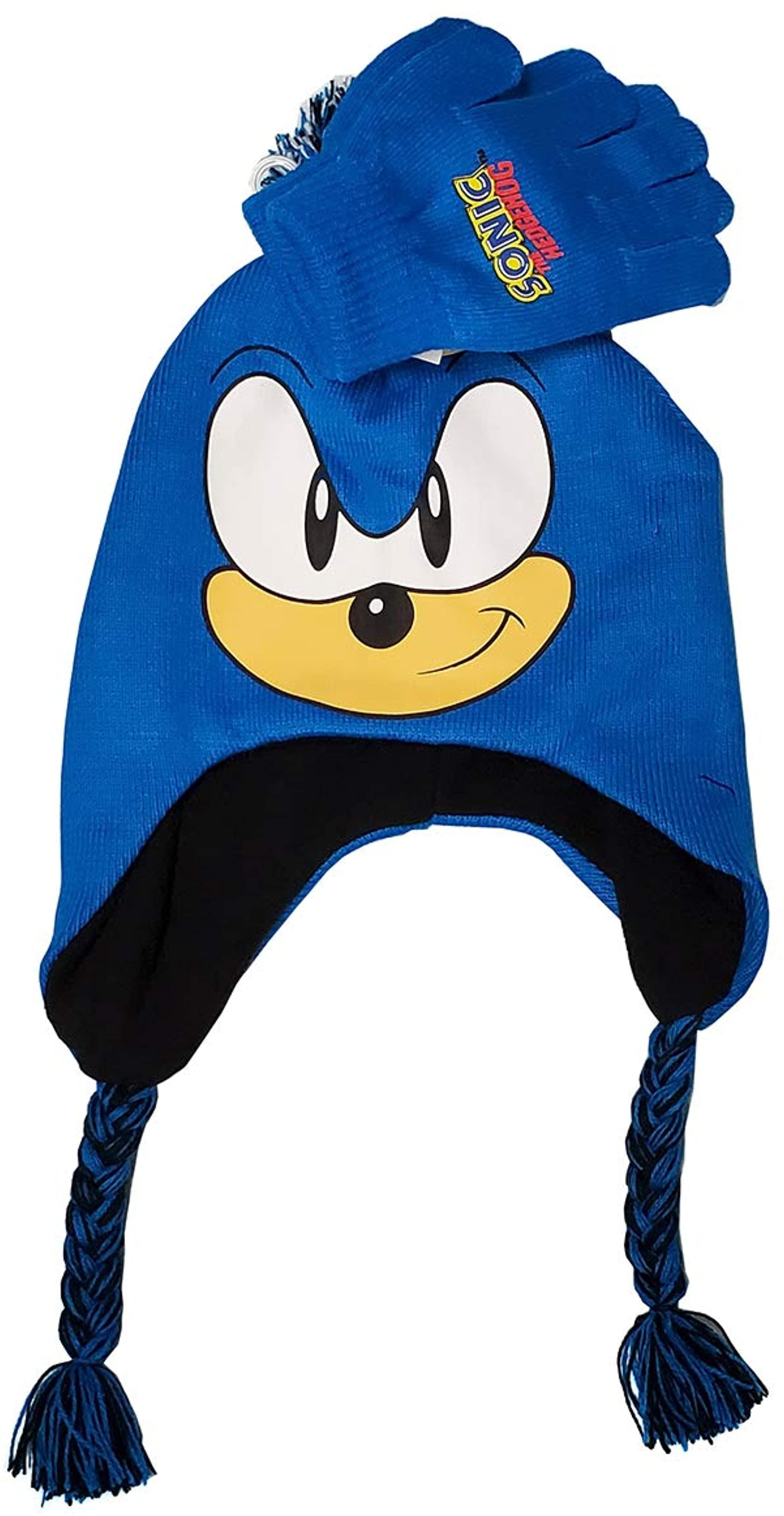 Sonic the Hedgehog Face Peruvian Hat and Glove Set